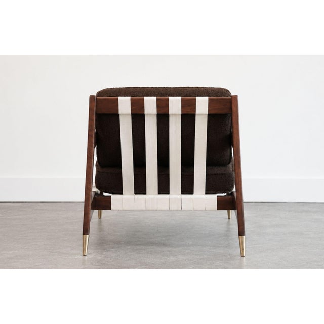 Wood Walnut Lounge Chairs by Edmond J. Spence, C. 1950s For Sale - Image 7 of 10