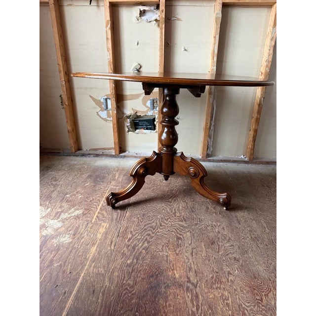 Antique Victorian Style Fold Top Parlor Center Table For Sale In Washington DC - Image 6 of 14