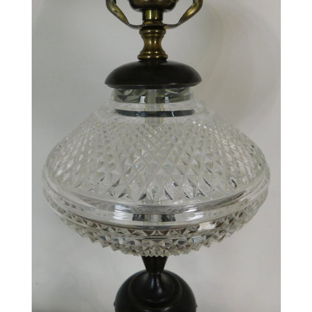 Aesthetic Movement Stork/Crane Figural Black Painted Bronze Table Lamp With Shade For Sale - Image 12 of 13