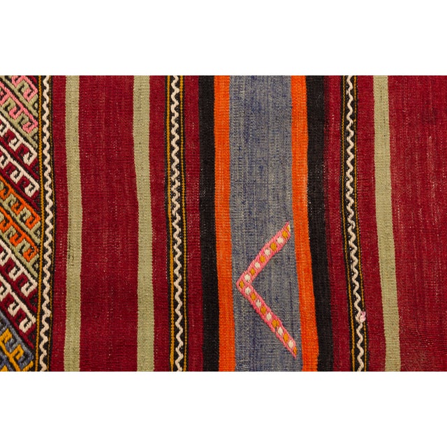Mid 20th Century Traditional Striped Kilim For Sale - Image 6 of 10