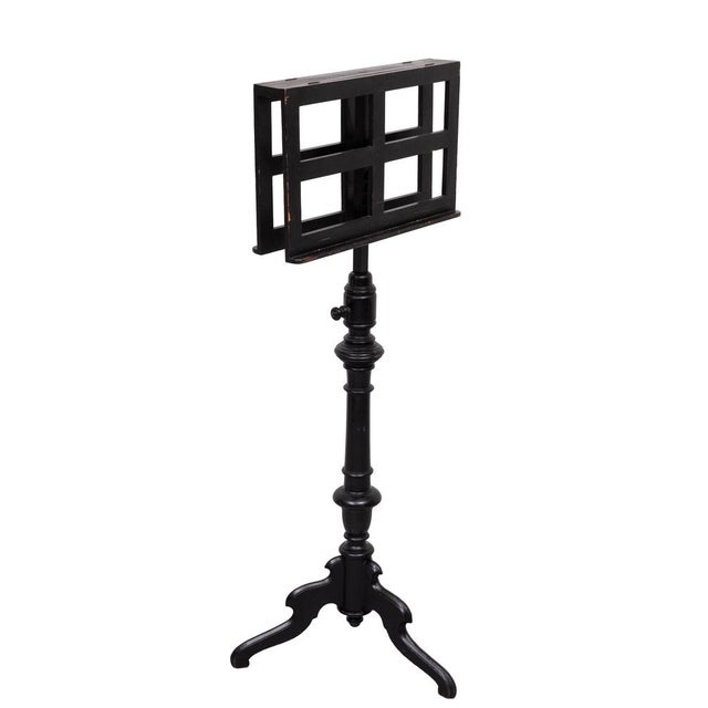 Antique Victorian Ebonized Duet Music Stand in Wood, 1880s For Sale - Image 4 of 10