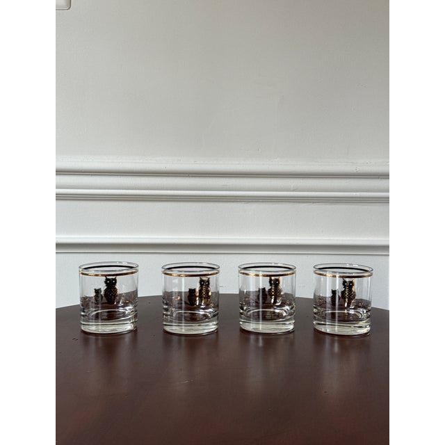 Mid 20th Century Culver Gold Owl Rocks Glasses— Set of 7 For Sale In Washington DC - Image 6 of 16