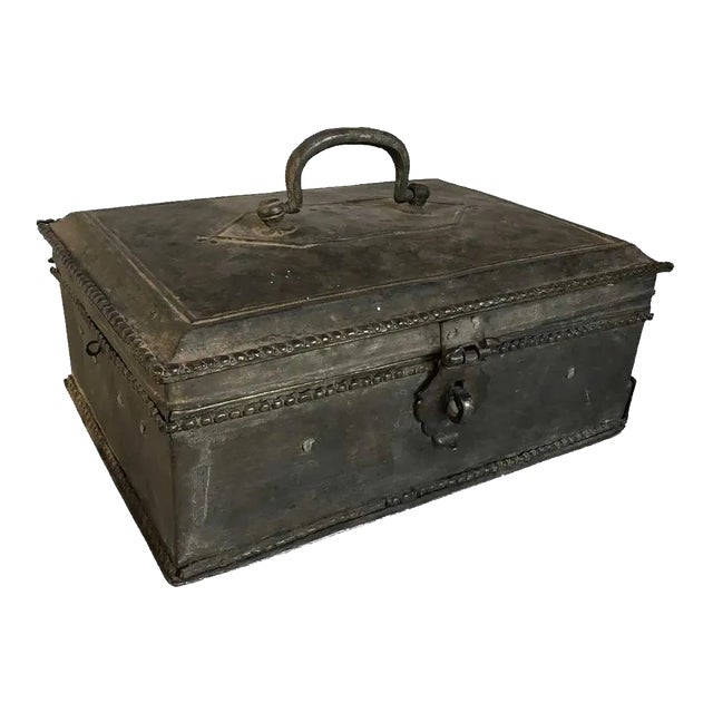 DETAILS Of generous size, this antique, 19th century Anglo Indian desk box was crafted with a hipped lid with a swing...