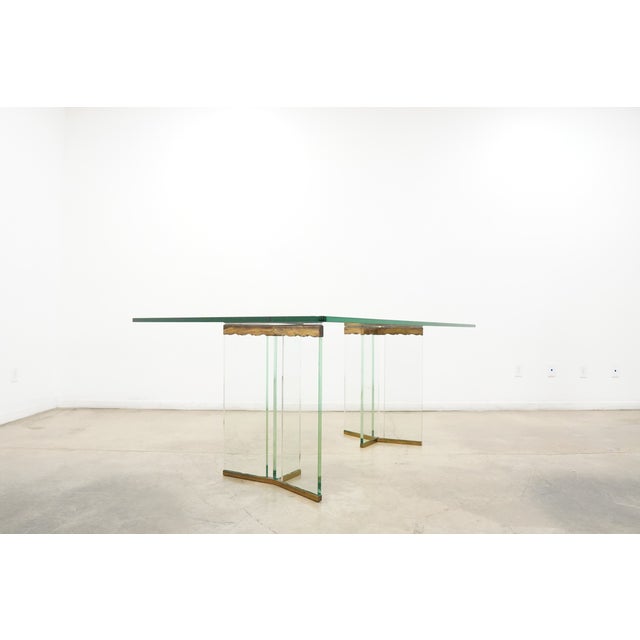Transparent 1970s Attributed to Leon Rosen Glass Dining Table For Sale - Image 8 of 18