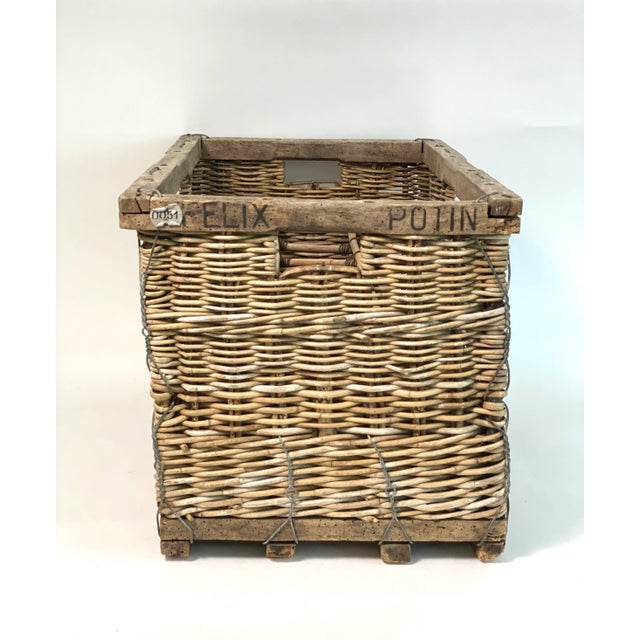 1900s Felix Potin Wicker Wine Crate For Sale - Image 9 of 11