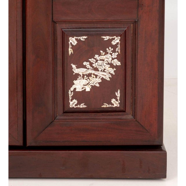Chinese Mother-of-Pearl Inlay Rosewood Bar Cabinet For Sale - Image 4 of 11