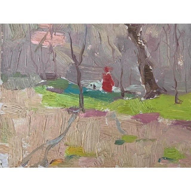 1960s Rural Landscape Antique Painting Original Soviet Art Ukrainian Artist Sokolovsky G. 21-28 1963 For Sale - Image 5 of 6