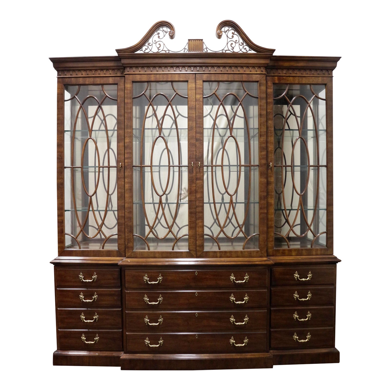 Henredon Rittenhouse Square Monumental Mahogany Breakfront China