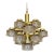 Sciolari 13 Light Ice Cube Glass Brass Chandelier For Sale