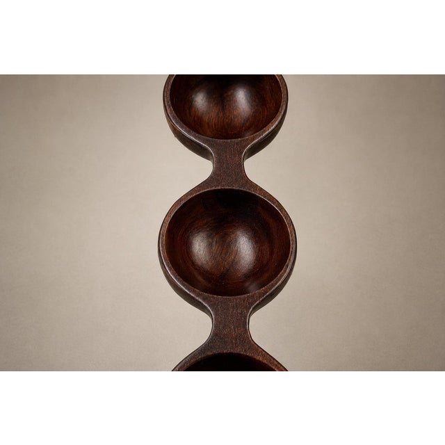Decorative Tray with Three Compartments in Brazilian Rosewood by Jean Gillon, Brazil, 1950s - Lot 931 For Sale - Image 12 of 17