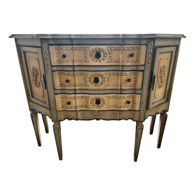 19th Century Italian Painted Demi-Lune Chest of Drawers For Sale