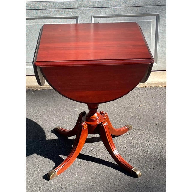 Vintage Mahogany Cloverleaf Pembroke Table For Sale - Image 12 of 12