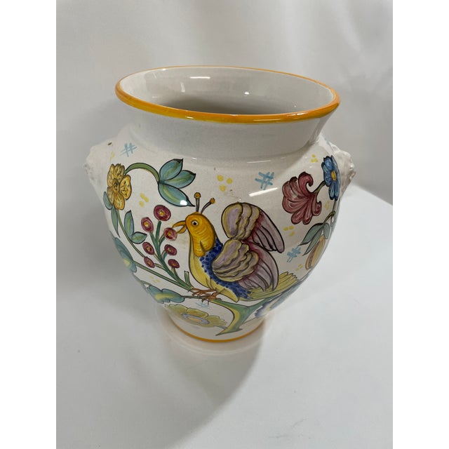Late 20th Century Mid-Late 20th Century Vintage Italian Majolica Cachepot Planter, Deruta Style For Sale - Image 5 of 18