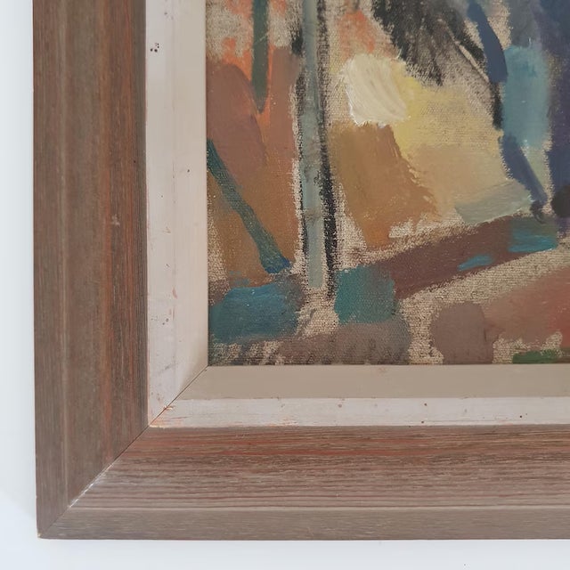 Signed Swedish Mid-Century Modernist Landscape Oil Painting For Sale - Image 13 of 16