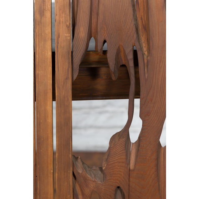 Japanese 19th Century Ranma Transom Panels with Carved Openwork Design - A Pair For Sale - Image 9 of 12