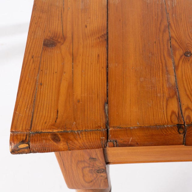 Late 19th Century English Scrubbed Pine One Drawer Farmhouse Kitchen Table For Sale - Image 12 of 13