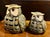 Vintage Japanese Mottled Glazed Stoneware Owl Candle Lanterns, 1970s, Set of 2 For Sale - Image 4 of 11