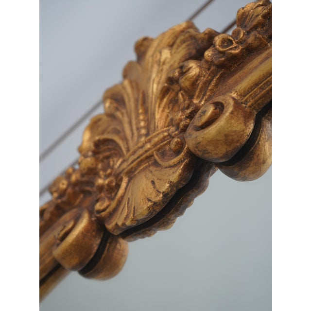 Gold Vintage Gold Leaf Frame Horizontal Over Mantle Mirror For Sale - Image 8 of 11