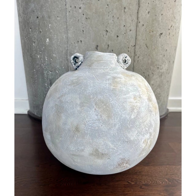 Sculptural Handcrafted Ceramic Vessel With Curved Profile and Organic Texture For Sale - Image 13 of 13