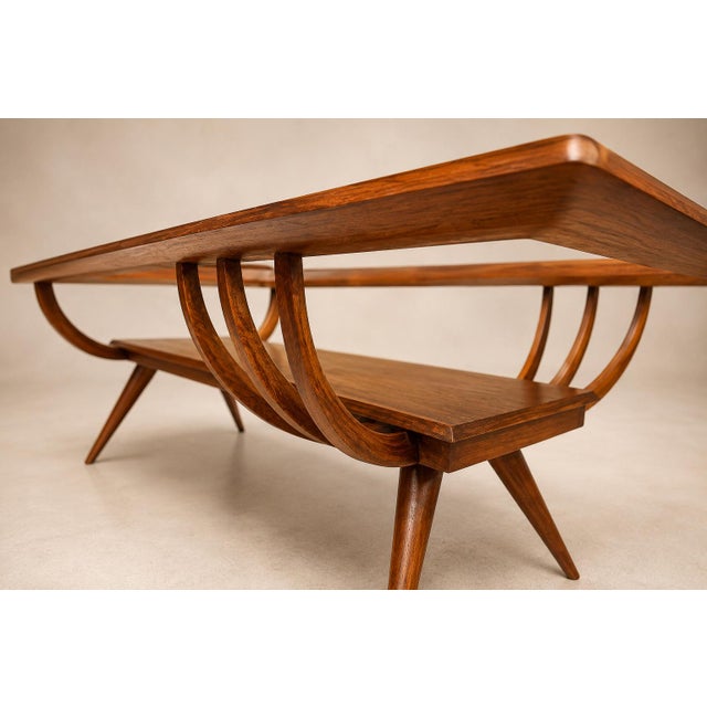 Brazilian Modern Coffee Table in Caviúna Wood & Glass, Giuseppe Scapinelli, Brazil, 1950s For Sale - Image 17 of 18