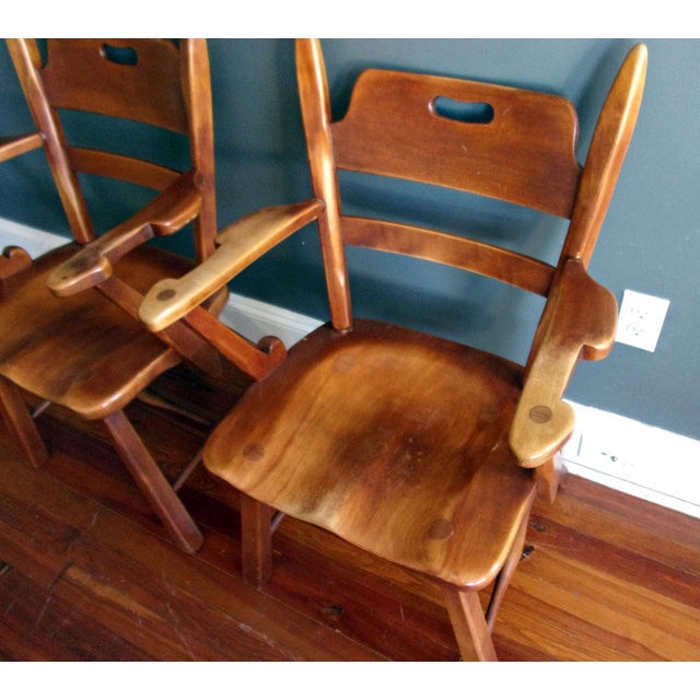 Cushman Vermont Hard Rock Maple Americana Arm Chairs by Herman DeVries a Pair Chairish