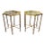 Pair of MCM Mastercraft Brass Side Tables For Sale