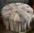 Tan Custom Animal Print Tufted Skirted Ottoman Cocktail Table With Matching Pillow For Sale - Image 8 of 8