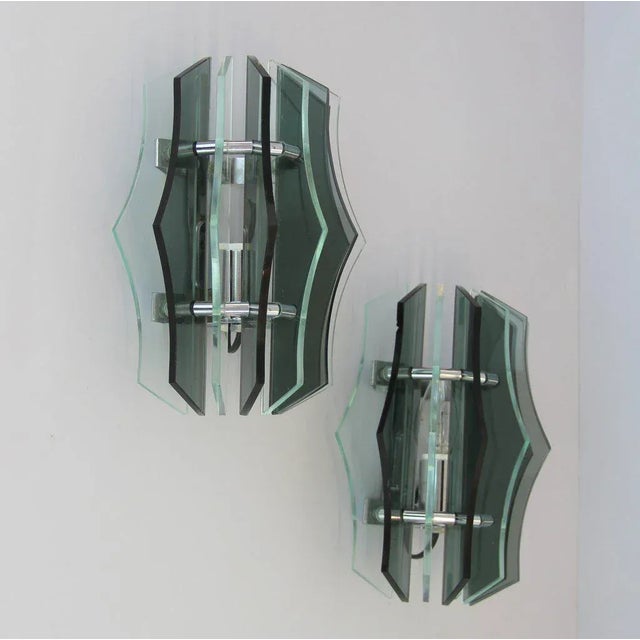 Italian Sconces in the Style of Veca, 1970s, Set of 2 For Sale - Image 3 of 5