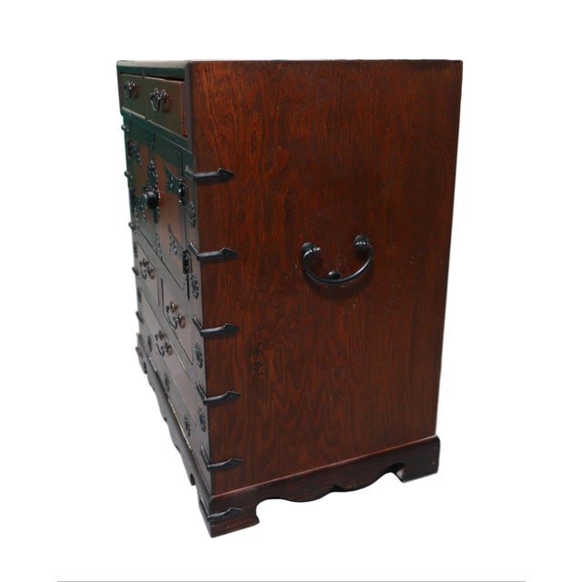 Wood Vintage Korean Tansu Chest With Iron Hardware For Sale - Image 7 of 18