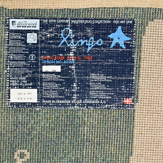 Ring O rug designed by Richard Starkey, aka Ringo Starr, for the Ege Art Line collection, 1988. Made of pure virgin wool,...