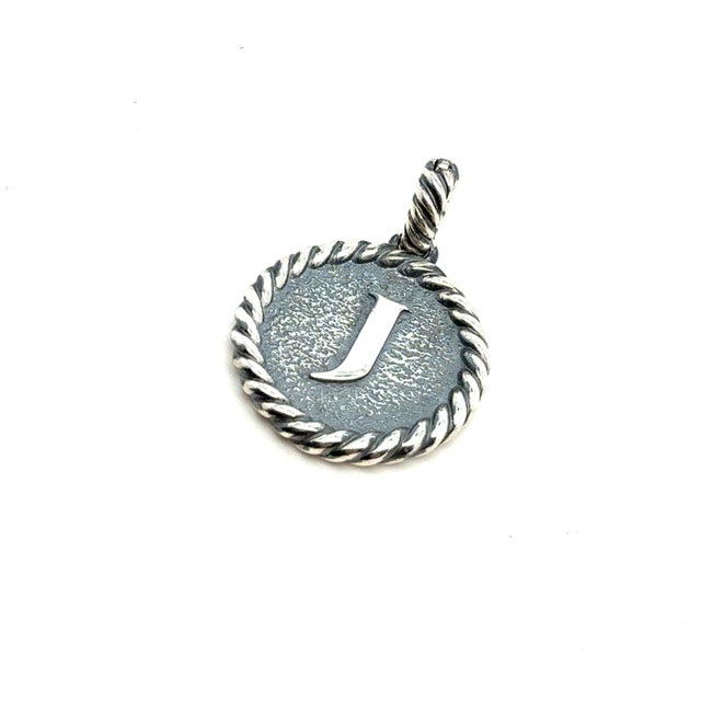 Traditional 1990s David Yurman Letter J Amulet Sterling Silver Estate For Sale - Image 3 of 6