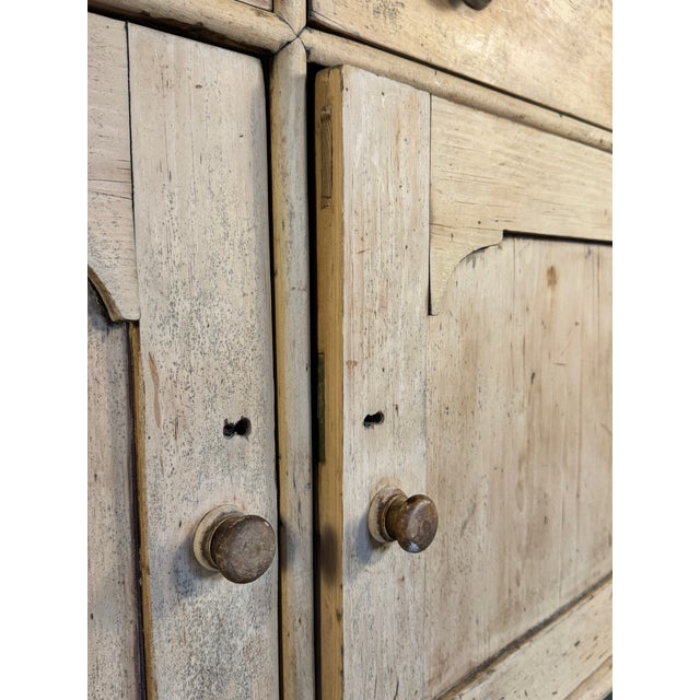 Antique English Deep Pine Dresser or Sideboard W/ Six Bun Feet | Circa 1890 For Sale - Image 10 of 18