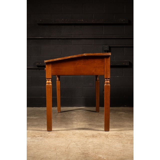 Antique Oak Arts & Crafts Writing Desk For Sale In Chicago - Image 6 of 8