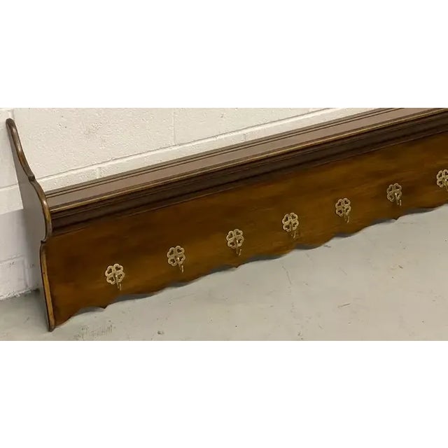 Early 20th Century Antique Irish Mahogany & Brass Hanging Coat /Plate Rack or Kitchen Rack For Sale In Atlanta - Image 6 of 13