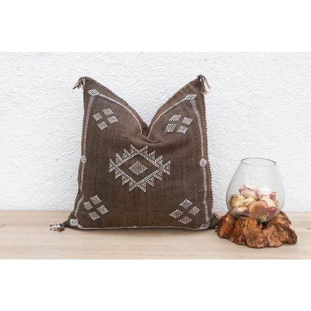 Charcoal Sahara Silk Rug Pillow For Sale - Image 8 of 8