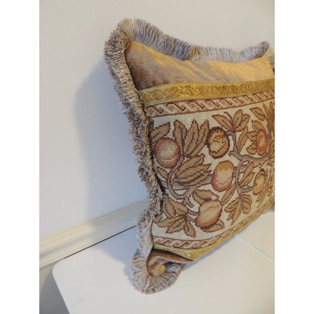 Brown and Gold Arts & Crafts Tapestry Square Decorative Pillows - Set of 2 For Sale - Image 9 of 12