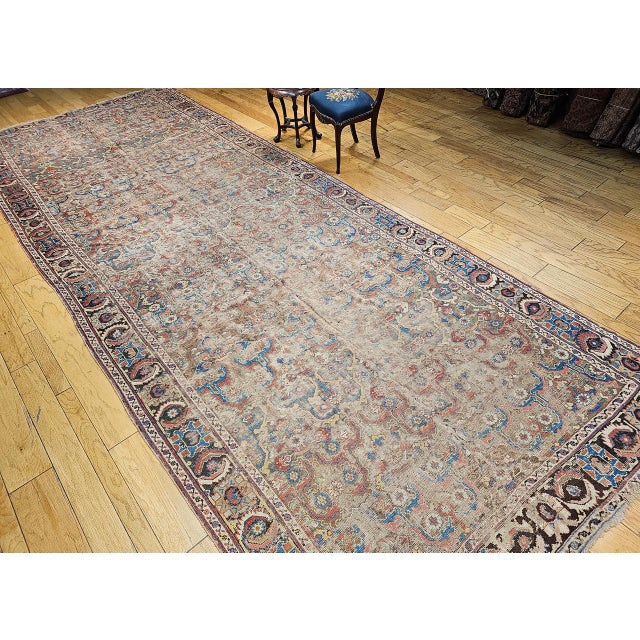 Antique Caucasian Karabagh Gallery Rug, Handwoven Pistachio Green & Yellow, 1850s, 7' x 19' For Sale - Image 10 of 18