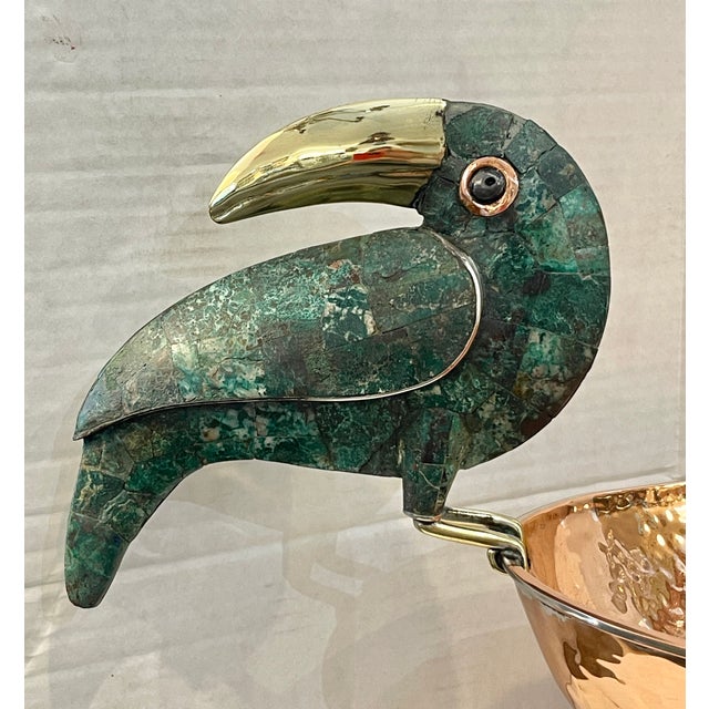 Emilia Castillo Rare Emilia Castillo Taxco Hammered Copper Toucan Centerpiece Bowl, Signed For Sale - Image 4 of 16