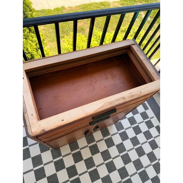 Mid-Century Modern Tambour Top Ophthalmic Medical Cabinet in Oak For Sale - Image 4 of 8