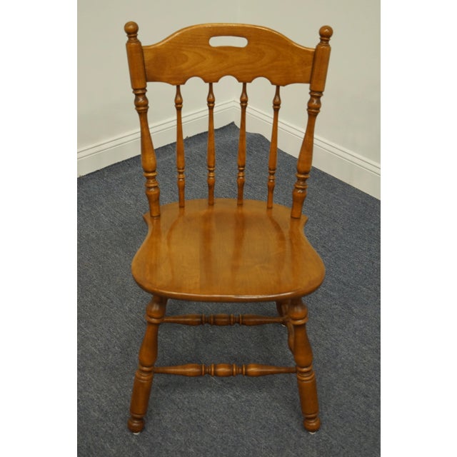 Ethan Allen Set of 4 Ethan Allen Heirloom Nutmeg Maple Colonial Spindle Back Dining Side Chairs 10-6002 For Sale - Image 4 of 13