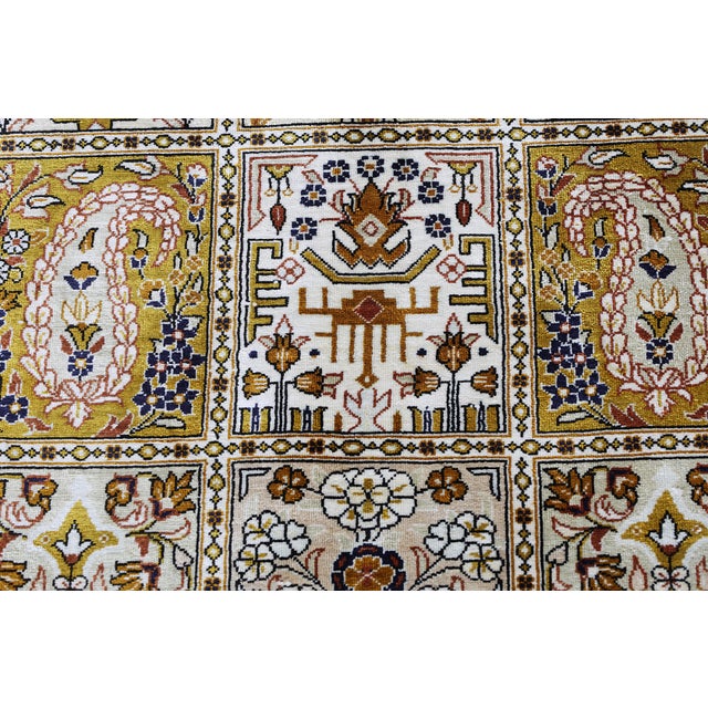 Ghom Silk Rug with Field Pattern, 1990s For Sale - Image 11 of 18