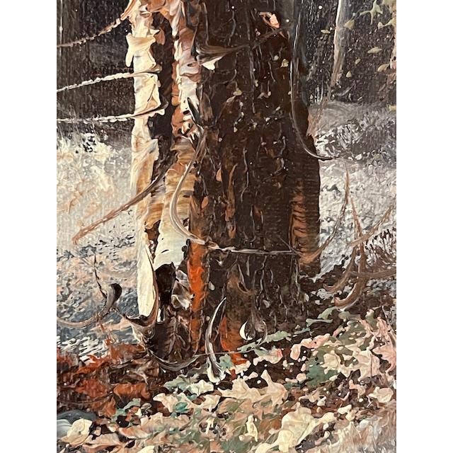 Late 20th Century Original Oil Winter Landscape, Vintage For Sale - Image 4 of 12