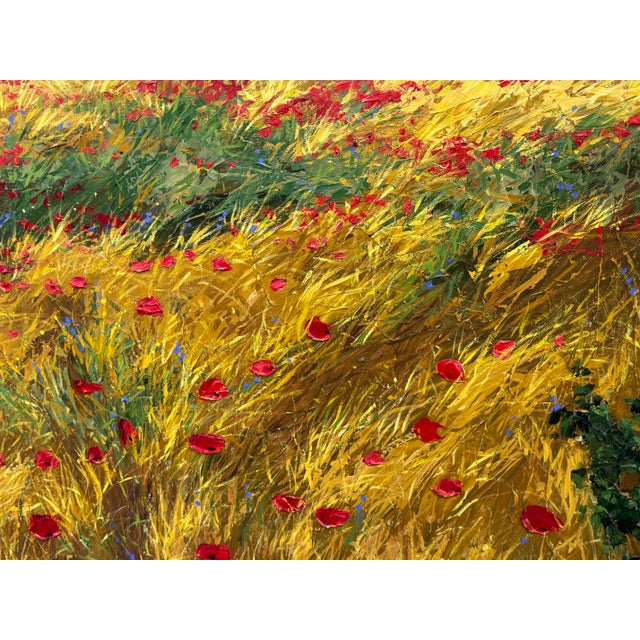 Blue Jennifer Vranes “Heart of Chianti” Three Panel Landscape Original Painting For Sale - Image 8 of 12