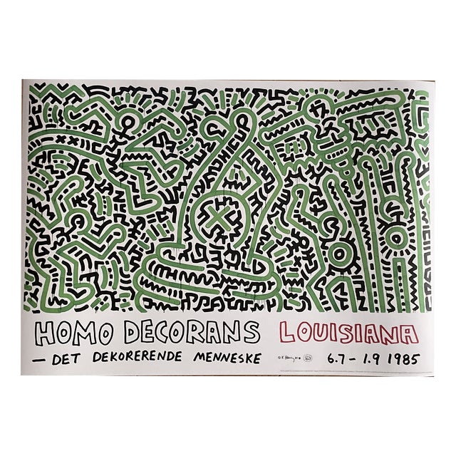 Homo Decorans Poster attributed to Keith Haring, Denmark, 2018 For Sale