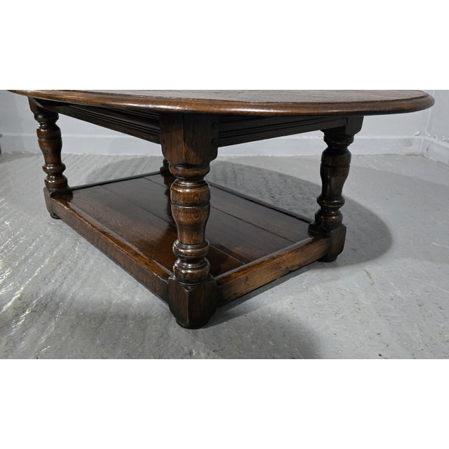 Oak Plank Coffee Table, 1920 For Sale - Image 4 of 6