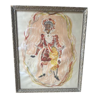 Full Portrait of a Young Noble Girl Print by Constantin Terechkovitch, 1953, Numbered 109/120, Framed For Sale