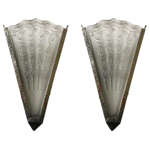 French Art Deco Fan Sconces by Genet Et Michon - a Pair