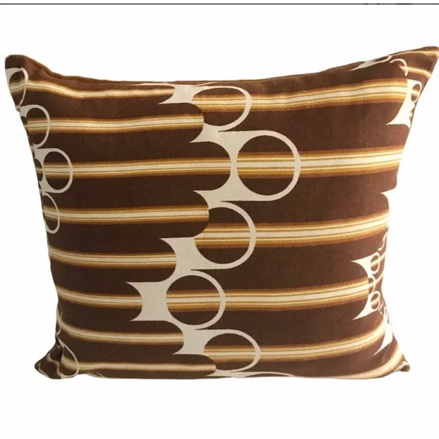 1960’s Rust Graphics Pillow For Sale - Image 4 of 4