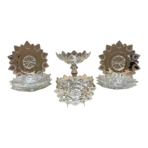 Exceptional 12 Piece American Brilliant Cut Glass Dinner / Dessert Service