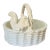 Vintage Italian White Ceramic Squirrel Basket Bowl – Handcrafted Stoneware Candy Dish For Sale